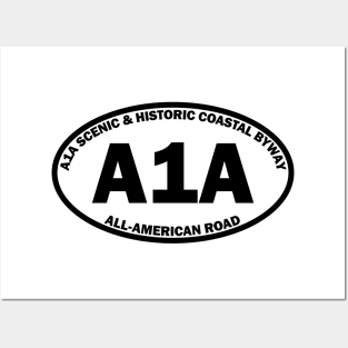 A1A Scenic & Historic Coastal Byway All-American Road oval Posters and Art